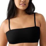 True & Co Womens Convertible Bandeau Wireless Gripper Neckline Bra Black M