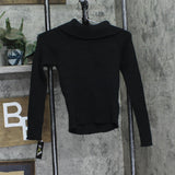 Art Class Girls Off the Shoulder Ribbed Sweater 91367115 Black XL