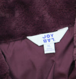 Joylab Fuzzy Faux Fur PU Trim Zip Jacket 94747913 Purple XL