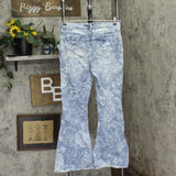 DG2 by Diane Gilman Womens Printed Flare Jeans 696886 Chambray Blue 6