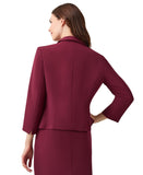 Kasper Womens Stretch-Crepe Shawl-Collar Blazer Jacket 10914849 Shiraz Red 4