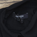 Express Womens Stretch 3/4 Sleeve Button Up Shirt 166a083c35b64a Black 7/8