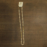 G. Comet Dangly Earrings Cable Chain Necklace Set Gold / Pearl White 37" + 4"