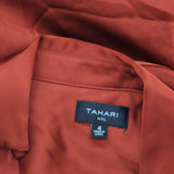 Tahari ASL Womens Collared Long-Sleeve Wrap Dress DEM401-T4 Brick Red Orange 4