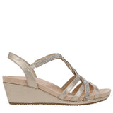 Lifestride Womens Miami Wedge Sandal J3855S1 Platino Gold 9W