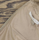 GUESS Sleeveless Keyhole Sequin Crochet Bodycon Dress Wet Sand Brown XL