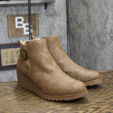 Lifestride Womens Zayne Chelsea Wedge Ankle Booties I6550S1 Mushroom Brown 11M