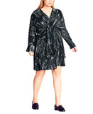 City Chic Womens Trendy Plus Size Twist Tracks Dress 204781