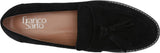 Franco Sarto Womens Carolynn Lug Sole Loafer with Tassel Detail Black Suede 8.5M