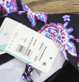 Swim Solutions Crossover Tankini Swim Top Dancing Paisley Black Multi 10