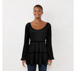 Lc Lauren Conrad Womens Cozy Tiered Tunic Blouse WL24K000RS