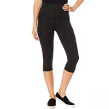 Yummie Reversible Compact Cotton Capri Legging 641861 Black Ocelot M