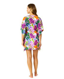 Anne Cole Tropical Tie-Front Kaftan Swimsuit Cover Up Woven Mod Tropical M