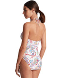 Lauren Ralph Lauren Cutout Bandeau One-Piece Swimsuit Fleurette White Multi 10