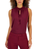 Anne Klein Women's Tulla Split-Neck Sleeveless Top 10847229