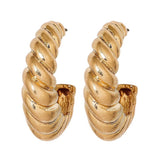 Universal Thread Womens Fashion Shrimp C Hoop Crescent Earrings Gold Yellow 1.5"