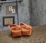 Fitflop Womens Lulu Flowerz Leather Toe-Post Sandals JE1-C36 Peach Orange 6M