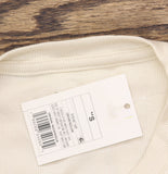 A New Day Fit Cotton Blend Crewneck Long Sleeve Shirt Top Cream Off White XS