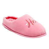 Dluxe By Dearfoams Womens Hello Love Slide Slippers 92285261 Pink L (9-10)