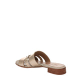 Naturalizer Niche Slide Sandal Metallic Leather Studded Champagne Brown 8M