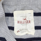 Hollister Girls Youth Button Up Cardigan Sweater Blue / Gray Stripe M