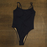 Cotton On Thin-Strap Scoop-Back Cheeky One-Piece Swimsuit Midnight Blue S