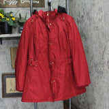Susan Graver Down Hooded Parka Jacket with Removable Vest Red See Measurements