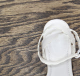 On 34th Womens Pathina Scalloped Sandals Block Heel White Smooth 8.5M