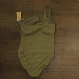 Michael Michael Kors Womens Crochet One Shoulder One Piece Safari Green 14