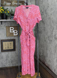 Whistles Womens Woven Diagonal Leopard Print Jumpsuit 36619 Red / Pink 8