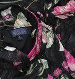 RACHEL by Rachel Roy Womens Mae Printed Tiered Maxi Dress Cascade Garden Black 8