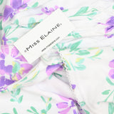 Miss Elaine Nightgown Long Cottonessa Knit Gown Lavender Floral Pink S