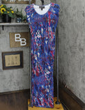 Colleen Lopez Womens Isle Be There Maxi Dress 661465 Cool Ikat Blue M