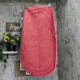 Home Weavers Double Ruffle Bathroom Rug Oval Red 24x40
