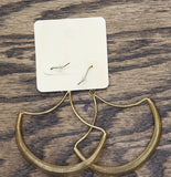 Melody Womens Fashion Dangly Coiled Hoop Earrings Gold Yellow 3.75"