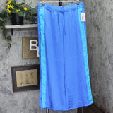 Joylab Rise Satin Drawstring Elastic Waist Tear Away Track Pants Vibrant Blue L