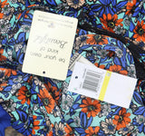 Belle Du Jour Floral Printed Lace Hem Tank Top Blouse With Scarf Blue / Multi M