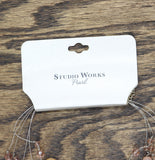 Studio Works Pearl Faux Pearl Beaded Wire Necklace Pink / Silver Gray 16" + 3"