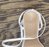 Madden Girl Womens Bloomingg Heeled Sandal Stiletto Ivory Satin White 9.5M
