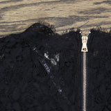 Anne Klein Womens Back Zip Short Sleeve Lace Blouse 10739496 Anne Black M