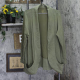Belle by Kim Gravel Womens ScubaLuxe Cocoon Cardigan A691864 Olive Envy Green 1X