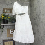 And Now This Womens Cotton Cutout One-Shoulder Dress 86497 White M