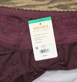 Warner's No Pinching Microfiber with Lace Panty Burgundy Soft Vines Purple L