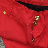 Global Chic By Iman City Chic 360 Slim Skinny Jean with Ankle Zipper Red 18W