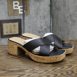 Sun + Stone Womens Giigi Crisscross Wedge Sandals 10014732800 Black 9M