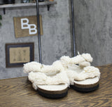 Auden Womens Jane Two Band Buckle Slide Slippers 91308535 Cream Off White 8M