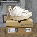 Bearpaw High Seas Platform Strappy Buckle Open Toe Sandals Bone Off White 8M