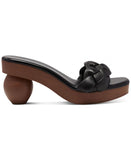 Inc International Concepts Heeled Zaleste Ball Slide Sandals Black Smooth 10M