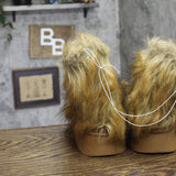 A New Day Terra Faux-Fur Slip-On Ankle Boots 94715797 Brown 9M