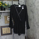 Bar III Womens Tell Me About It Stud Cover-Up Romper MBST24833 Black / Silver M